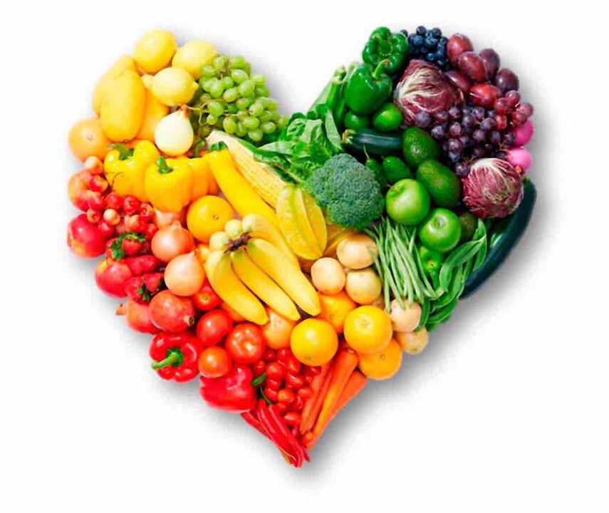 Різноманітність овочів та фруктів для дієти «Улюблена»